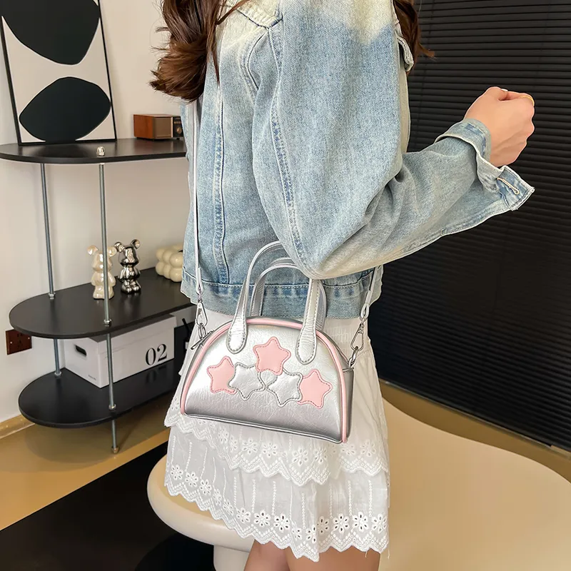 NATTY Pu Shoulder Bag, Crossbody Bag, Handbag Regular Women's Ecru/Silver/Black-30