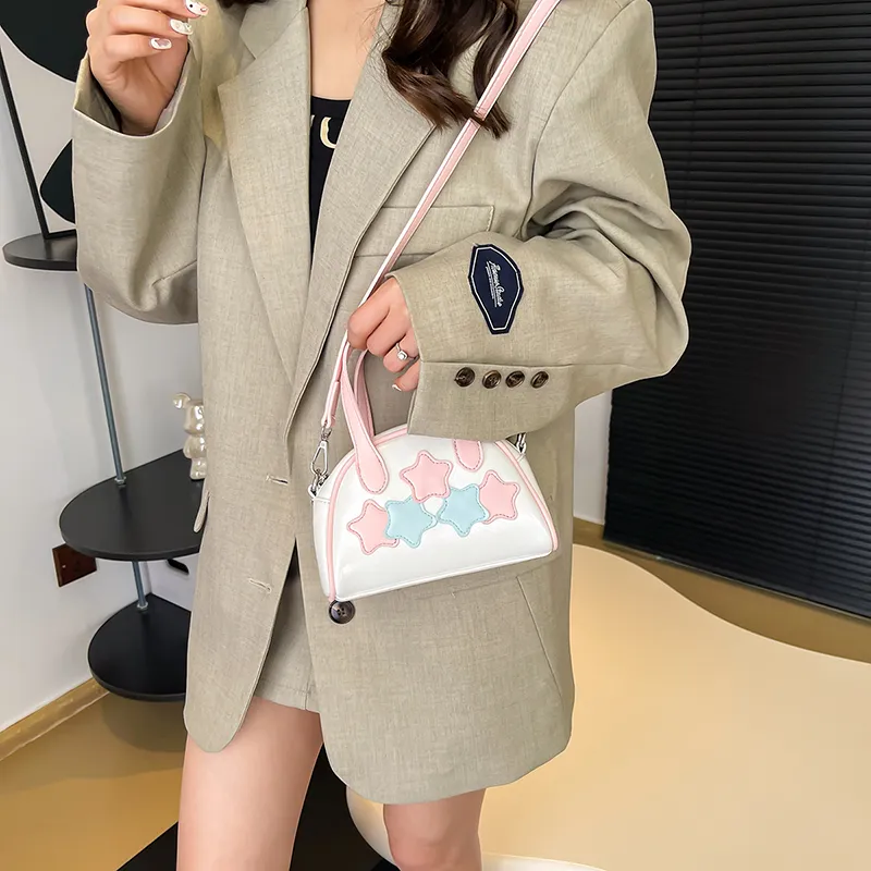 NATTY Pu Shoulder Bag, Crossbody Bag, Handbag Regular Women's Ecru/Silver/Black-5