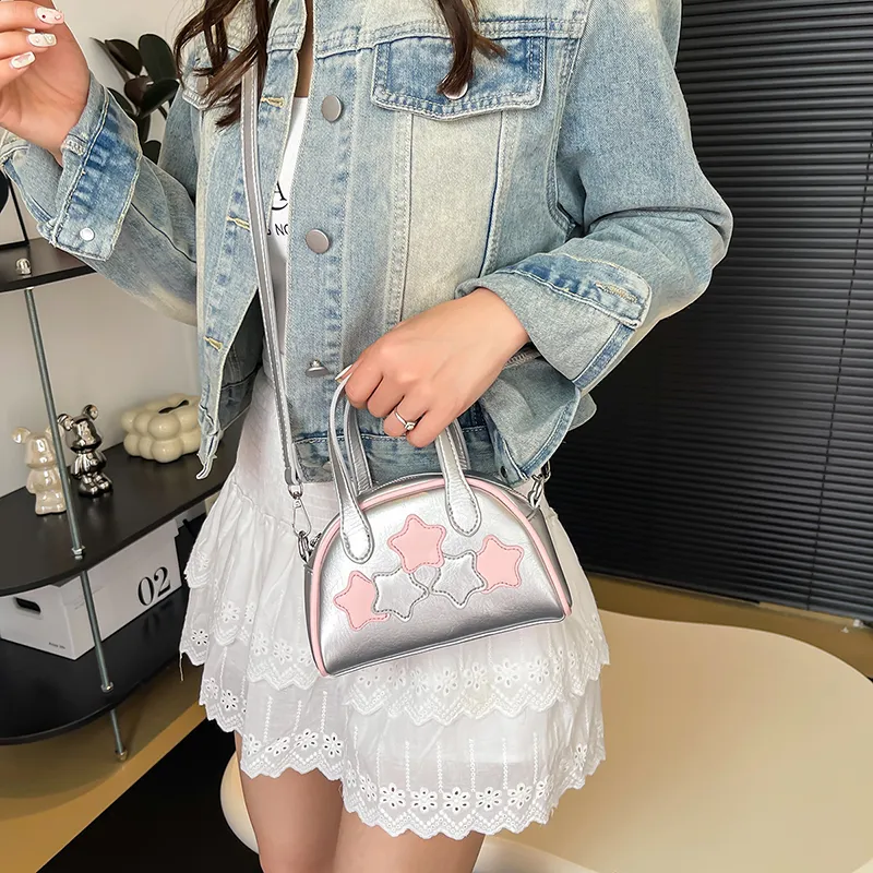 NATTY Pu Shoulder Bag, Crossbody Bag, Handbag Regular Women's Ecru/Silver/Black-10