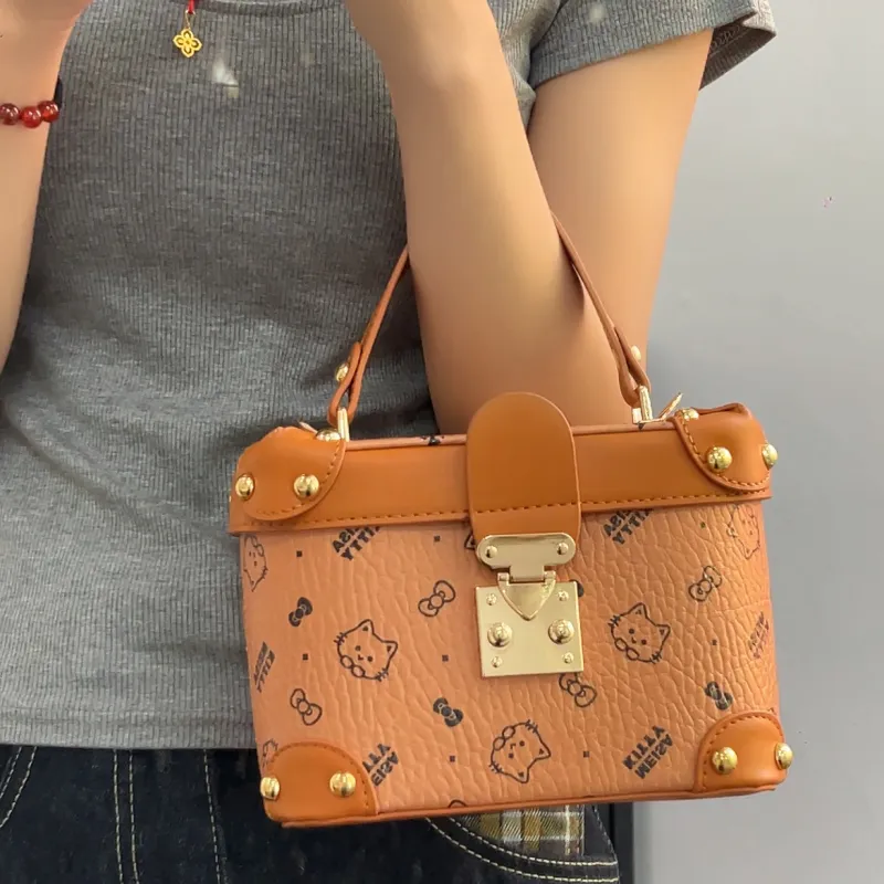 NATTY PU Shoulder Bag, Handbag, Crossbody Bag Women's Pink/Ecru/Brown-13