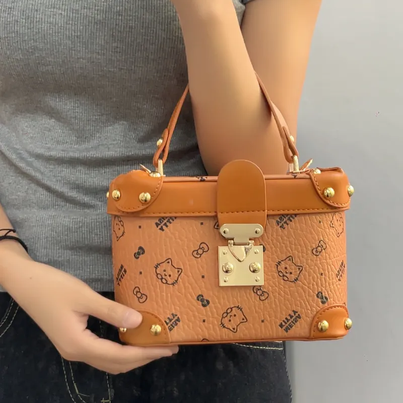 NATTY PU Shoulder Bag, Handbag, Crossbody Bag Women's Pink/Ecru/Brown-12