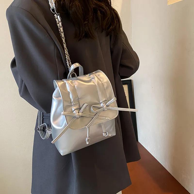 NATTY Minimalist Style Design Pleated Ballet Sweet Style PU Backpack Women's Multicolor-9