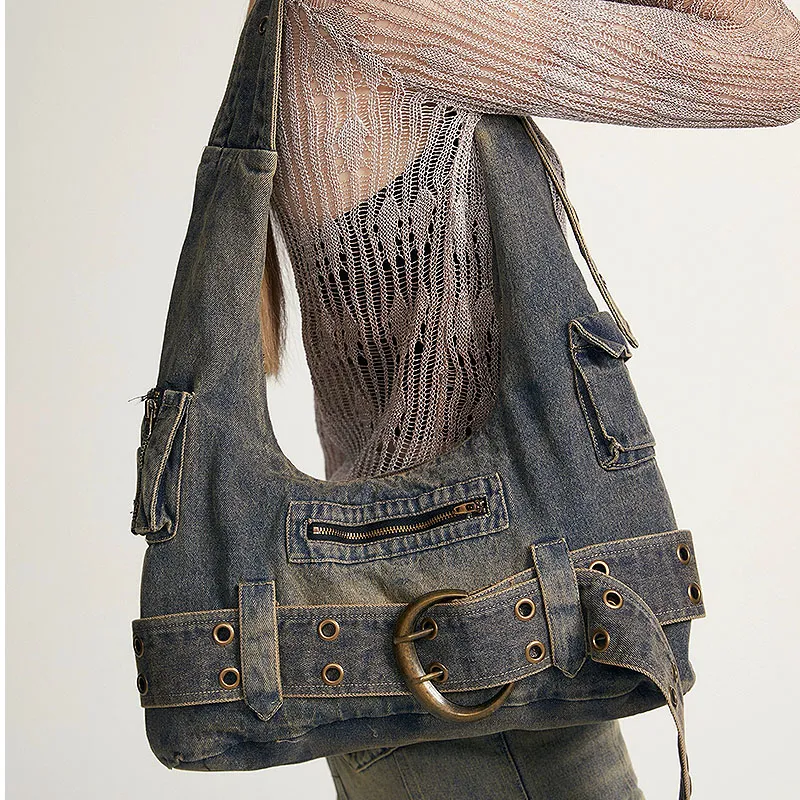 NATTY PU Handbag Crossbody Bag Shoulder Bag Women's Denim Blue-14