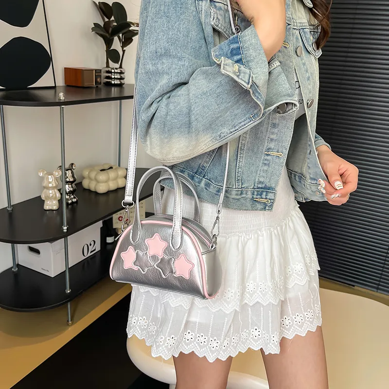 NATTY Pu Shoulder Bag, Crossbody Bag, Handbag Regular Women's Ecru/Silver/Black-11