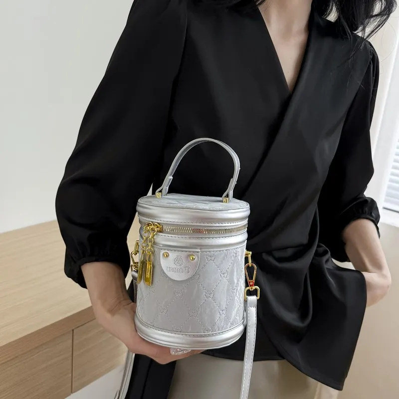 NATTY Pu One Shoulder Handbags Small Size Women's White/Silver/Black/Blue/Pink-13