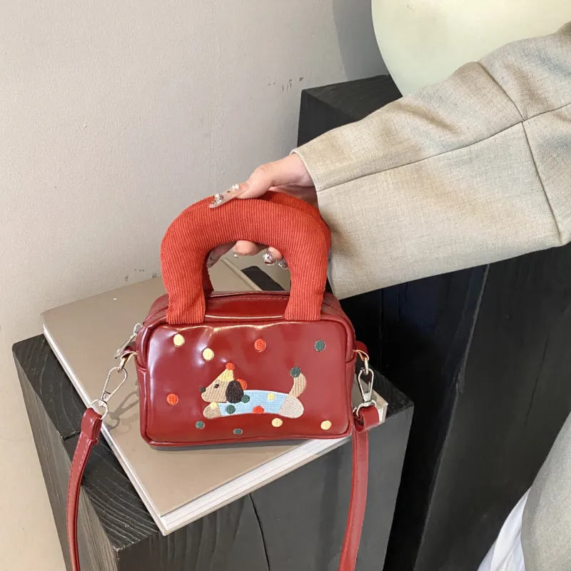 NATTY PU Shoulder Bags Handbags Small Size Women's Black/Red/Brown-11
