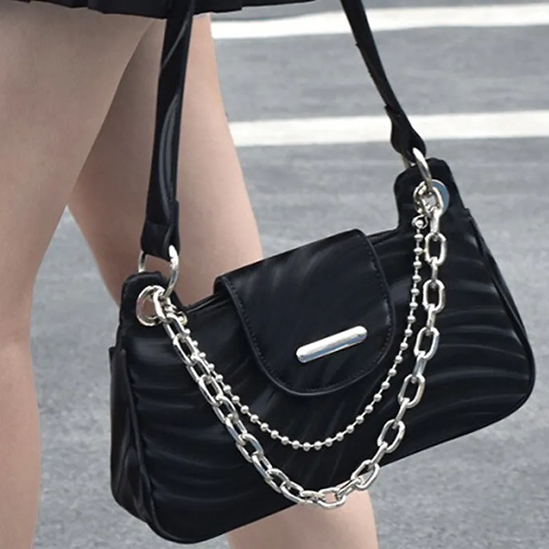 NATTY PU Handbags Shoulder Bags Women's Silver Gray/Black-18