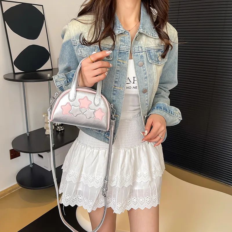 NATTY Pu Shoulder Bag, Crossbody Bag, Handbag Regular Women's Ecru/Silver/Black-12