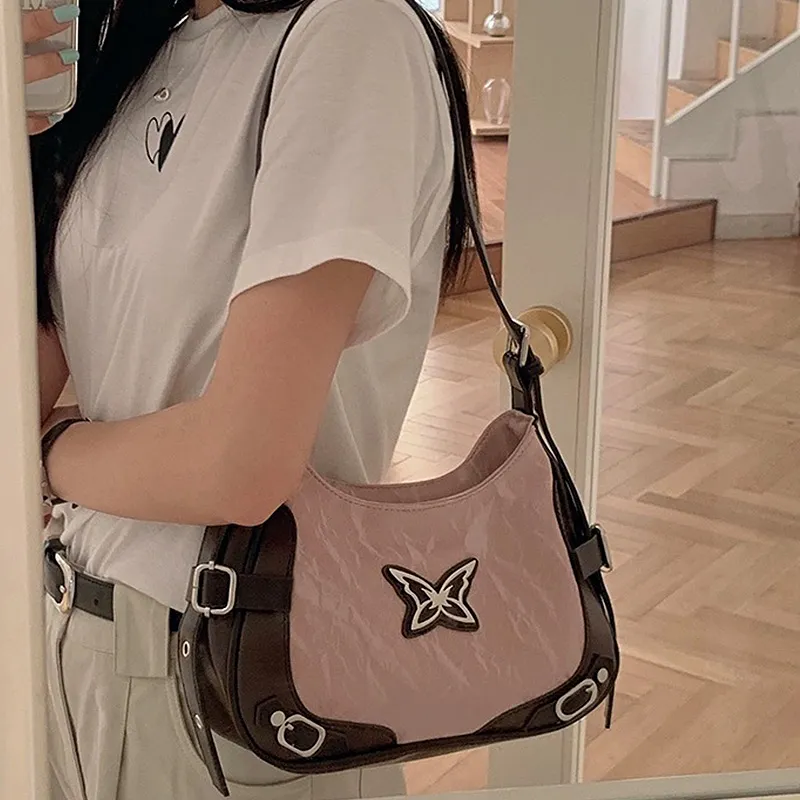 NATTY PU Small Square Bag Shoulder Bag Medium Size Women's Pink/Black/Silver-40