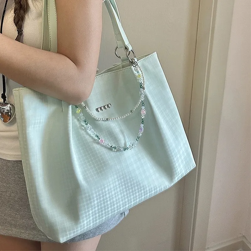 NATTY PU Shoulder Bag Tote Shoulder Bag Medium Size Women's Cyan-6