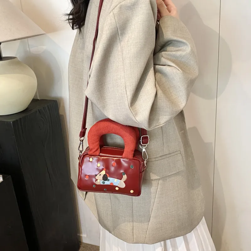 NATTY PU Shoulder Bags Handbags Small Size Women's Black/Red/Brown-10