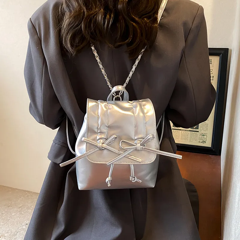 NATTY Minimalist Style Design Pleated Ballet Sweet Style PU Backpack Women's Multicolor-8