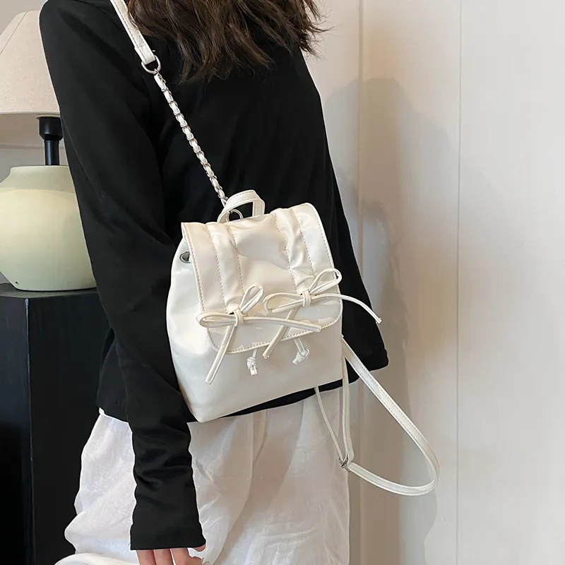 NATTY Minimalist Style Design Pleated Ballet Sweet Style PU Backpack Women's Multicolor-5