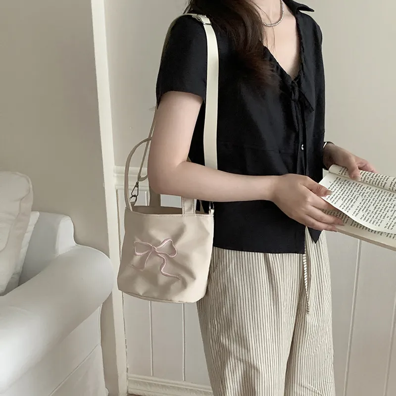 NATTY PU Shoulder Bag, Crossbody Bag, Handbag Trumpets Women's Ecru/Black/Pink-5