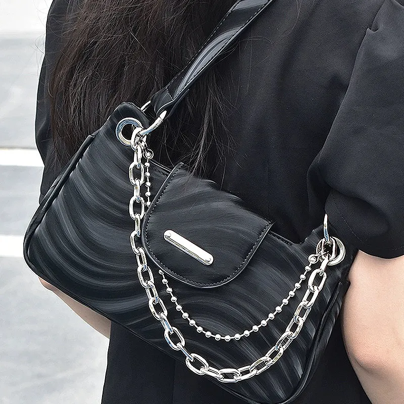 NATTY PU Handbags Shoulder Bags Women's Silver Gray/Black-26