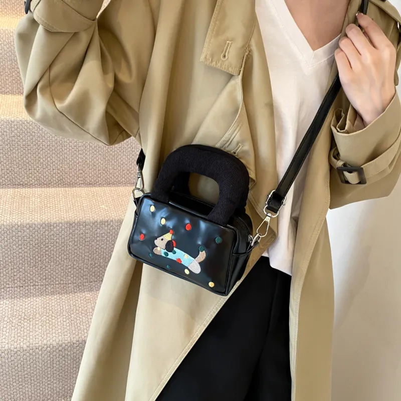 NATTY PU Shoulder Bags Handbags Small Size Women's Black/Red/Brown-4