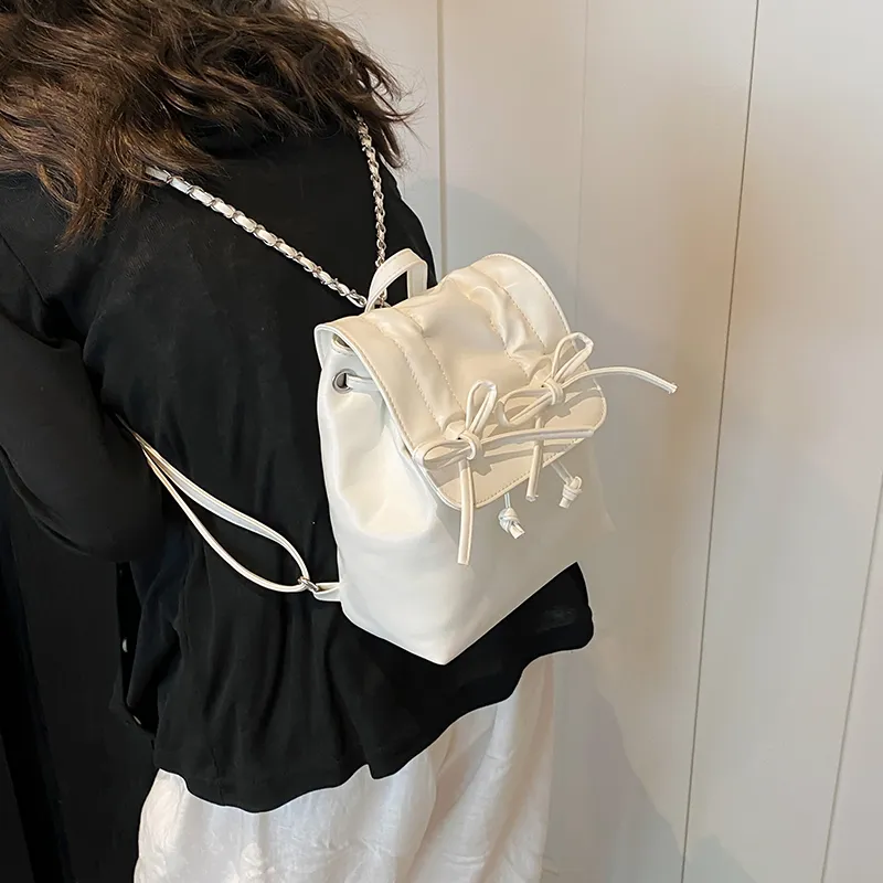 NATTY Minimalist Style Design Pleated Ballet Sweet Style PU Backpack Women's Multicolor-4