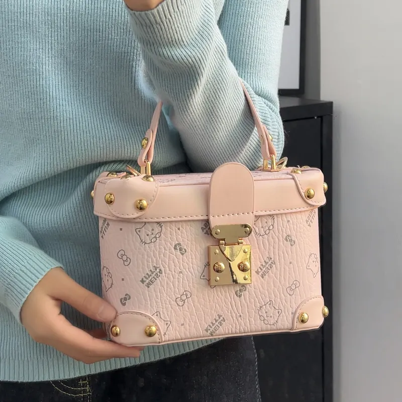 NATTY PU Shoulder Bag, Handbag, Crossbody Bag Women's Pink/Ecru/Brown-4
