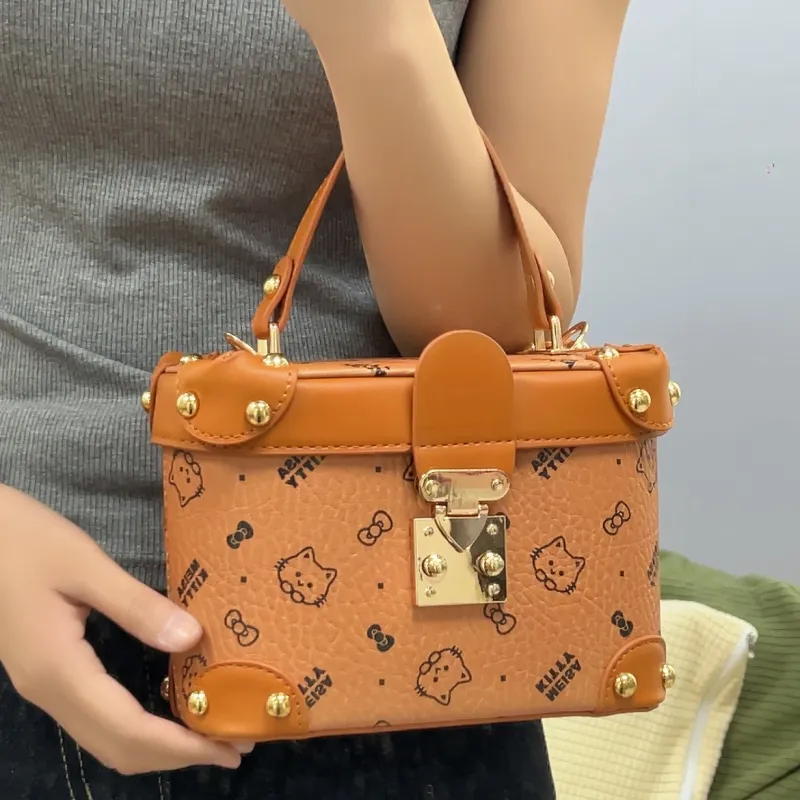 NATTY PU Shoulder Bag, Handbag, Crossbody Bag Women's Pink/Ecru/Brown-15