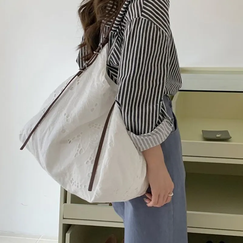 NATTY Lace Tote Bag Shoulder Bag Regular Women's White-4