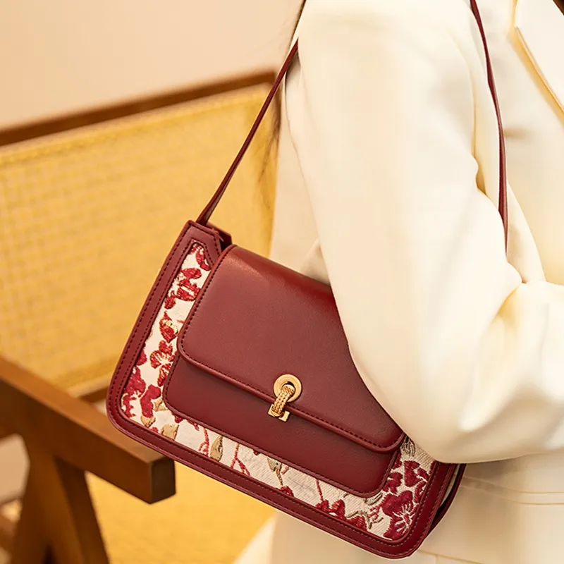 NATTY PU Shoulder Bag Women's Red-16