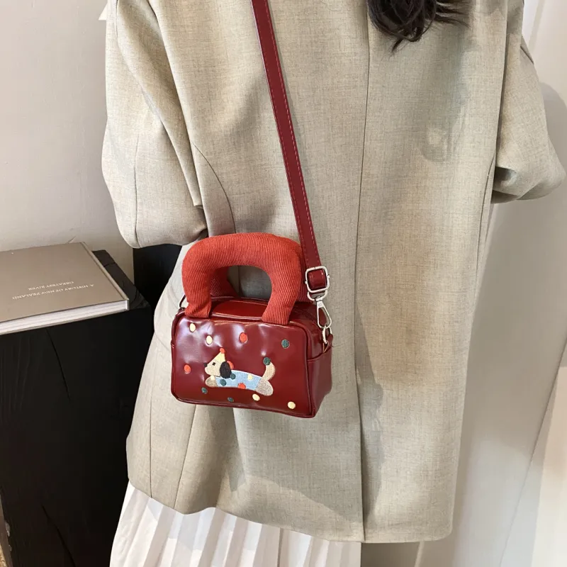 NATTY PU Shoulder Bags Handbags Small Size Women's Black/Red/Brown-9