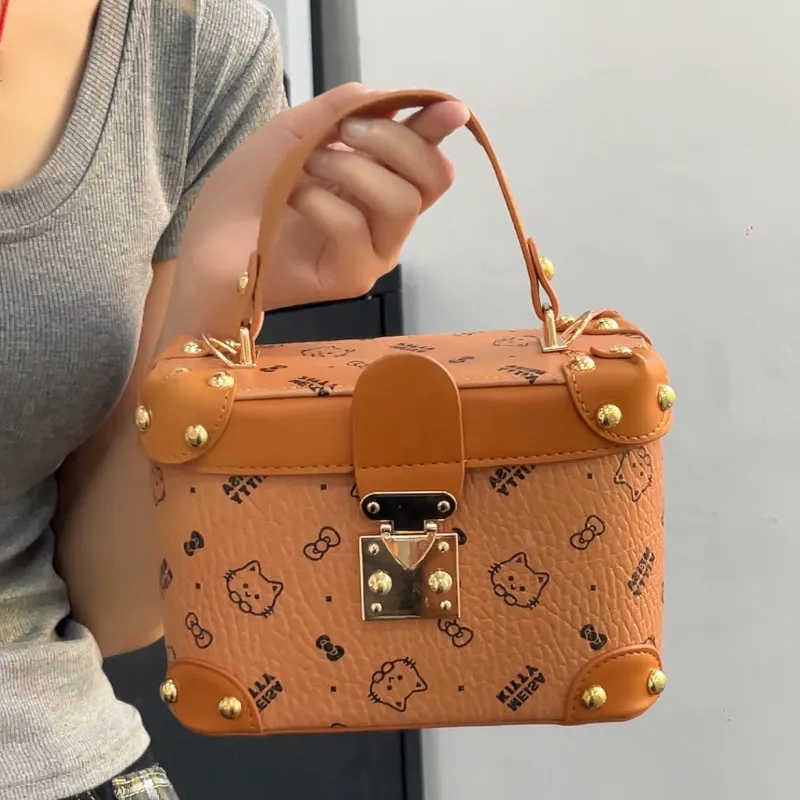 NATTY PU Shoulder Bag, Handbag, Crossbody Bag Women's Pink/Ecru/Brown-14