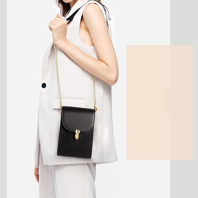 Versman PU Shoulder Bag, Crossbody Bag Small Size Women's Classic Black, Apricot Beige-3