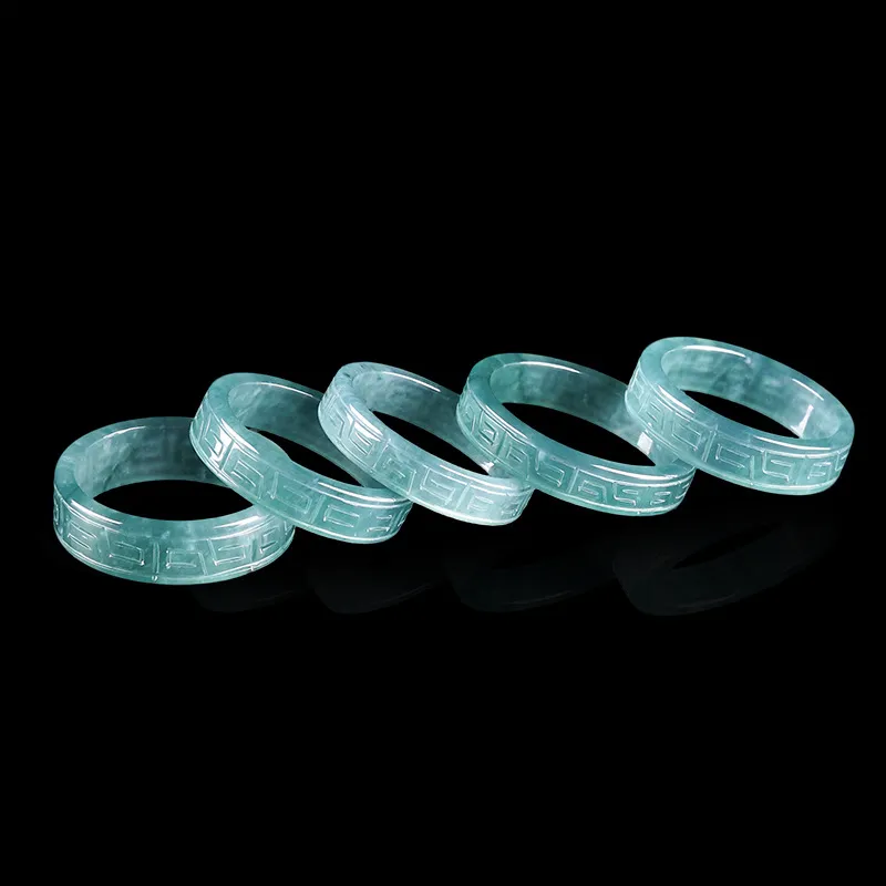 Jade Is Boundless Glutinous Jade Jadeite Rings Unisex-4