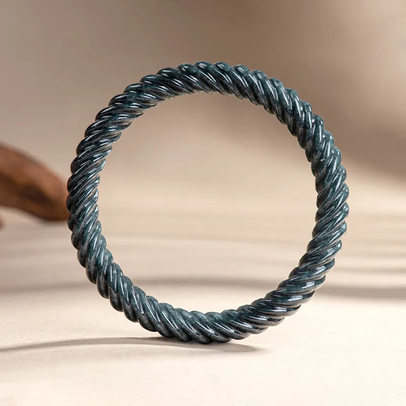Jade Is Boundless Ice Glutinous Jadeite Bangles Unisex-2
