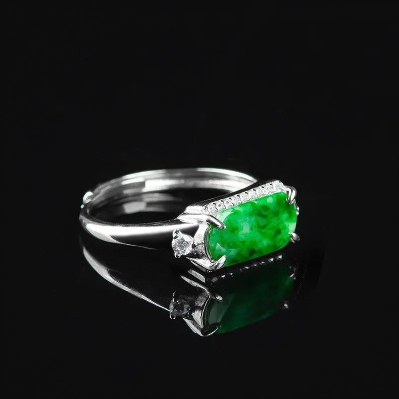 Jade Is Boundless Bean Type Jadeite Rings Unisex-3
