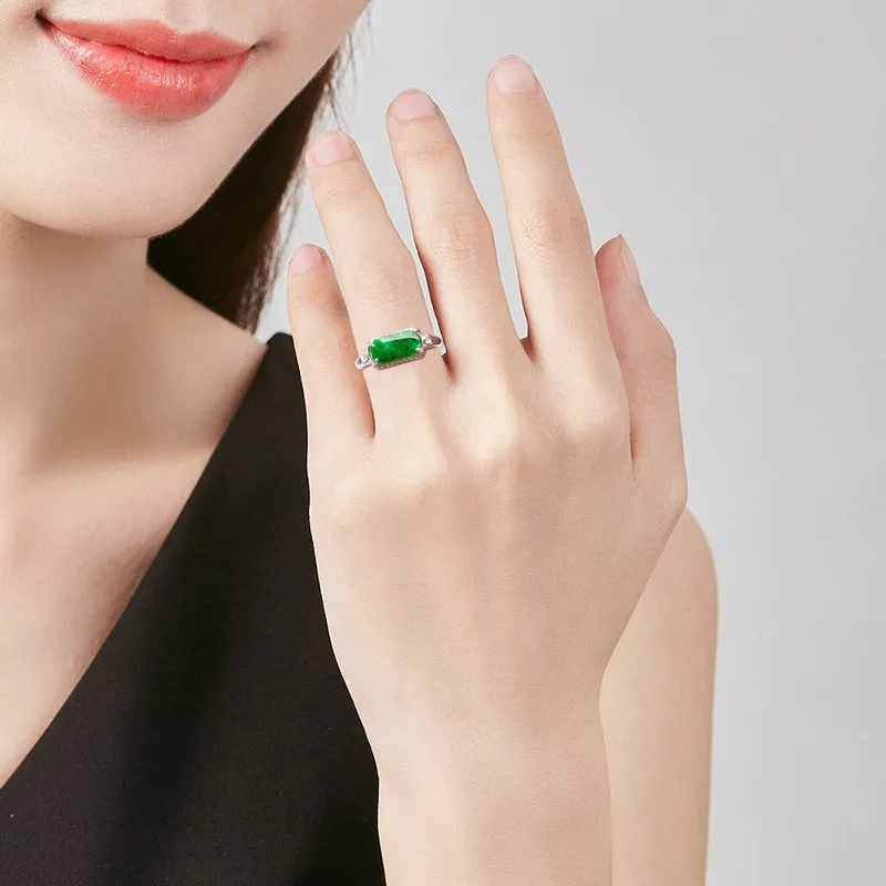 Jade Is Boundless Bean Type Jadeite Rings Unisex-4