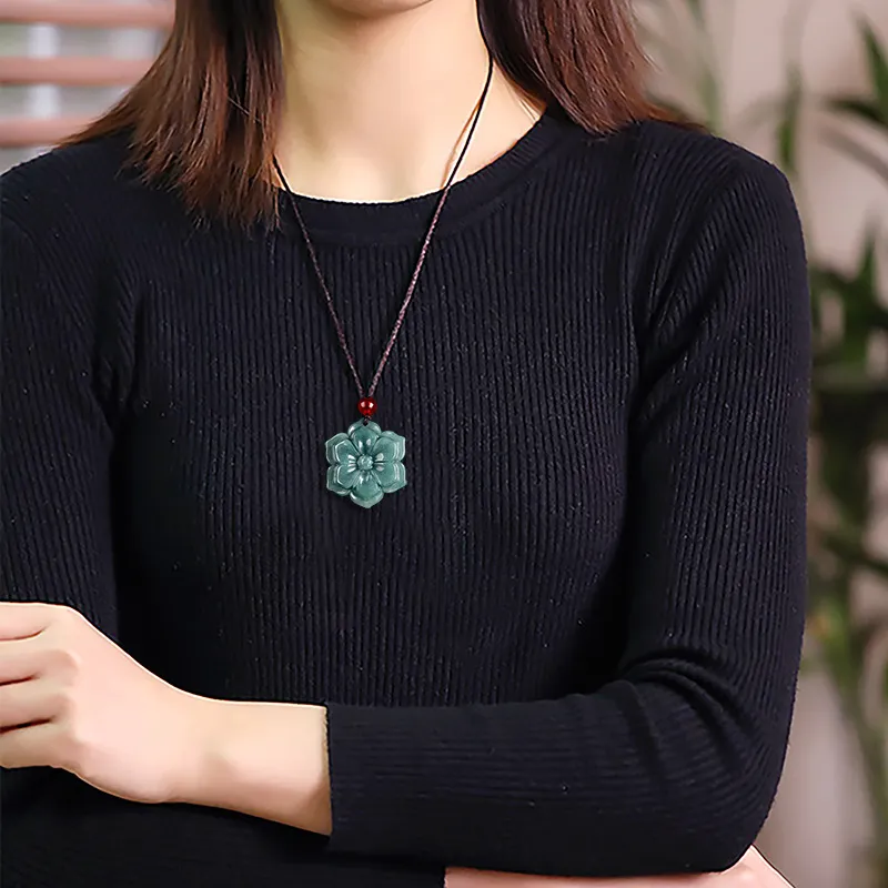 Jade Is Boundless Glutinous Jade Jadeite Necklaces Women's-1