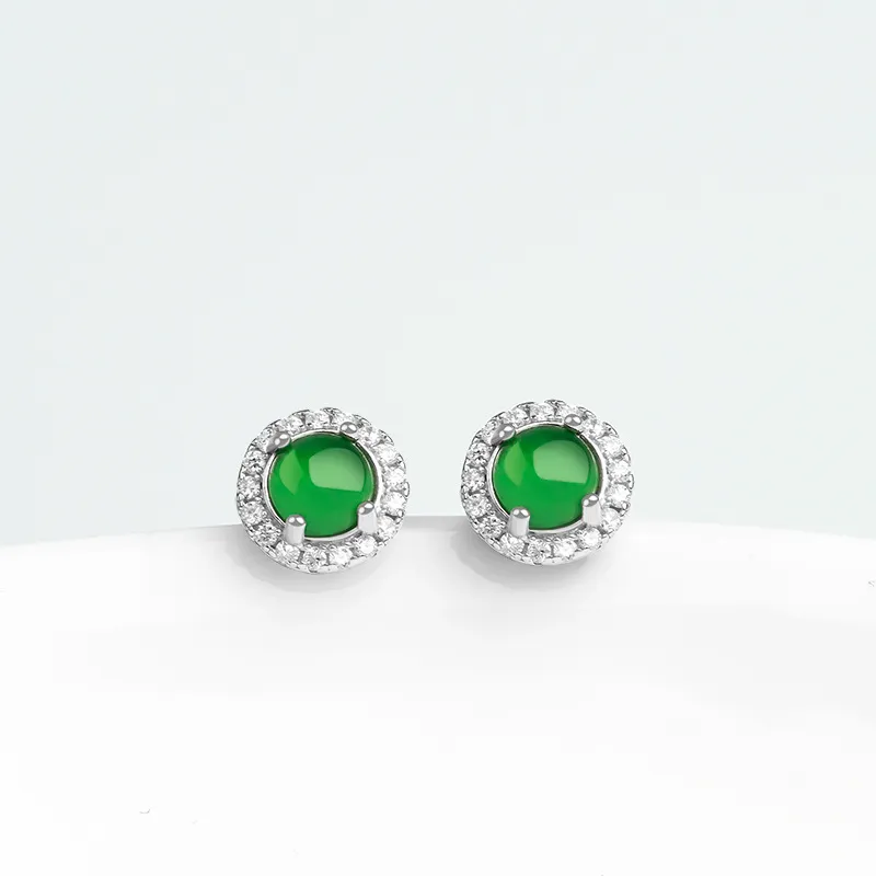 Jade Is Boundless Ice Type Jadeite Stud Earrings Women's-1