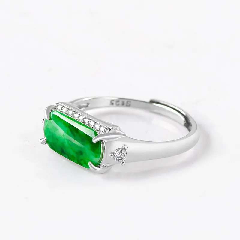 Jade Is Boundless Bean Type Jadeite Rings Unisex-2