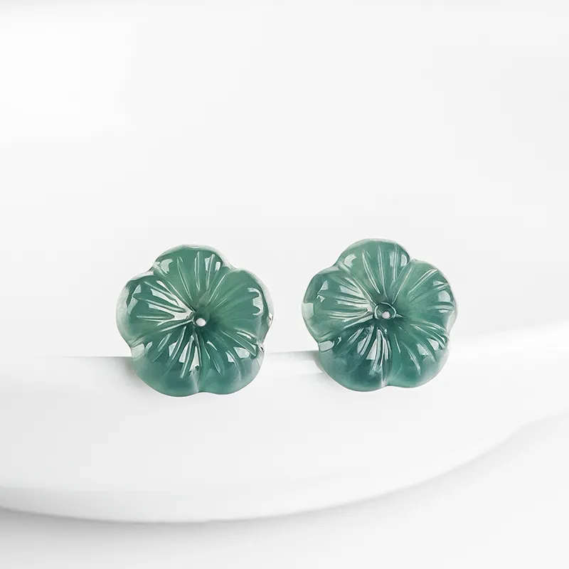 Jade Is Boundless Ice Glutinous Jadeite Stud Earrings Women's-1