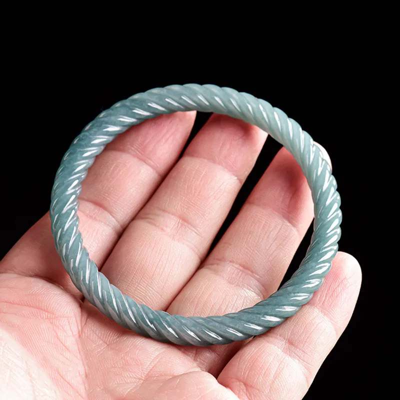 Jade Is Boundless Glutinous Jade Jadeite Bangles Unisex-2