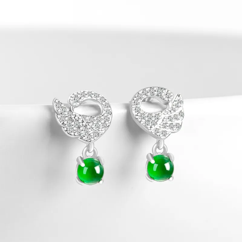 Jade Is Boundless Ice Type Jadeite Stud Earrings Women's-1