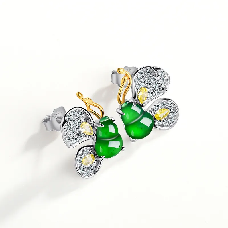 Jade Is Boundless Ice Glutinous Stud Earrings Women's-3