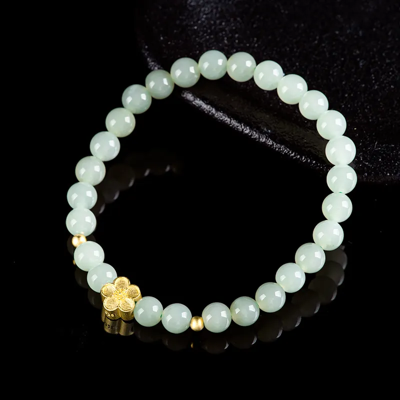 Jade Is Boundless Hetian Jade Bracelets Pale Greenish White Jade Women's-1