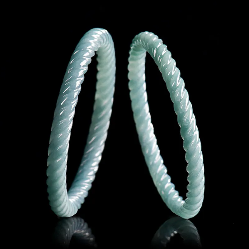 Jade Is Boundless Glutinous Jade Jadeite Bangles Unisex-4