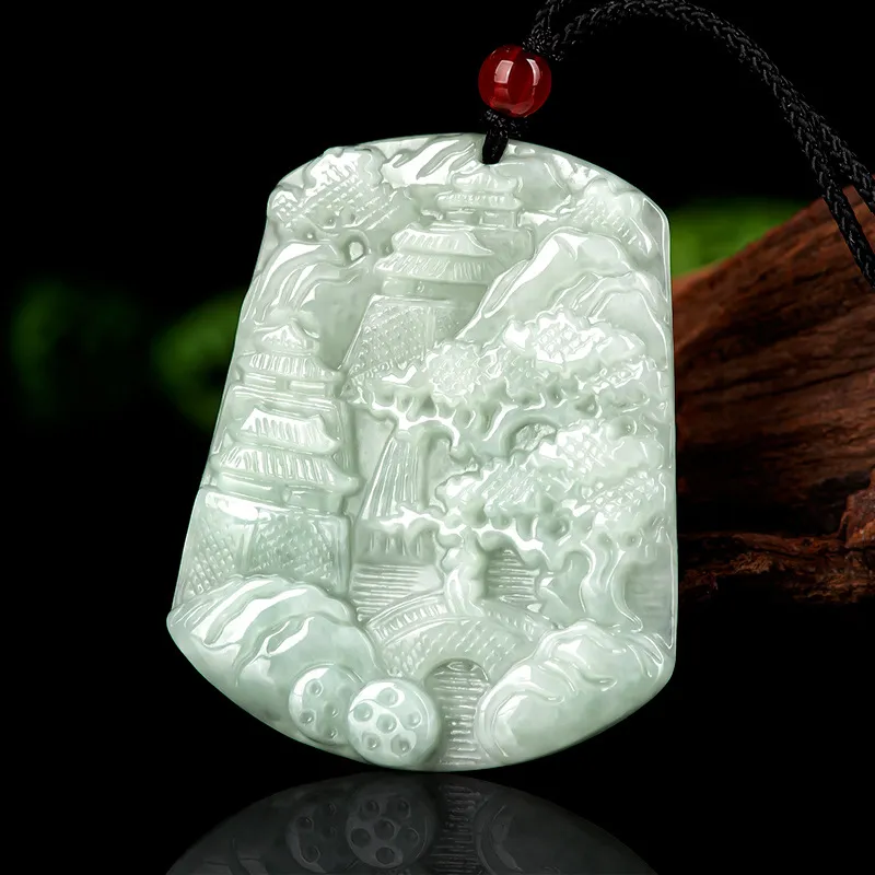 Jade Is Boundless Bean Type Jadeite Necklaces Unisex-1