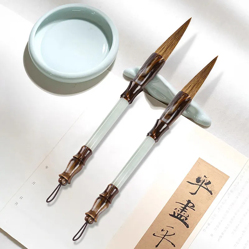 Jade Is Boundless Glutinous Jade Calligraphy Brush Unisex-1