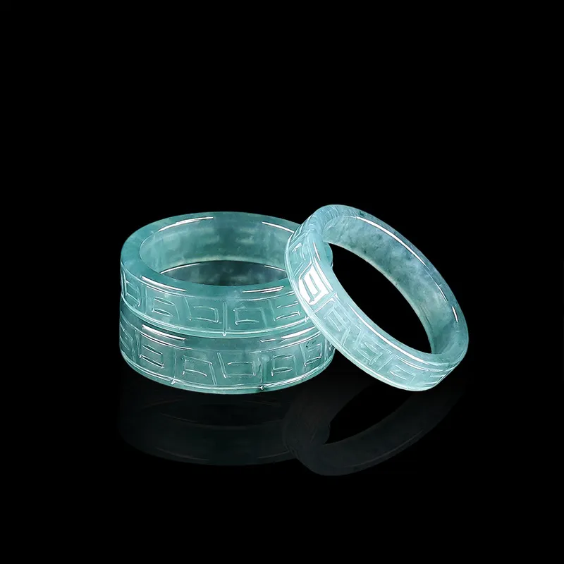 Jade Is Boundless Glutinous Jade Jadeite Rings Unisex-3