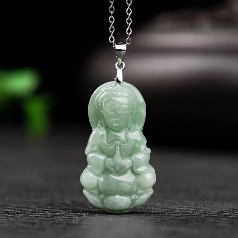 Jade Is Boundless Bean Type Jadeite Necklaces Unisex-1