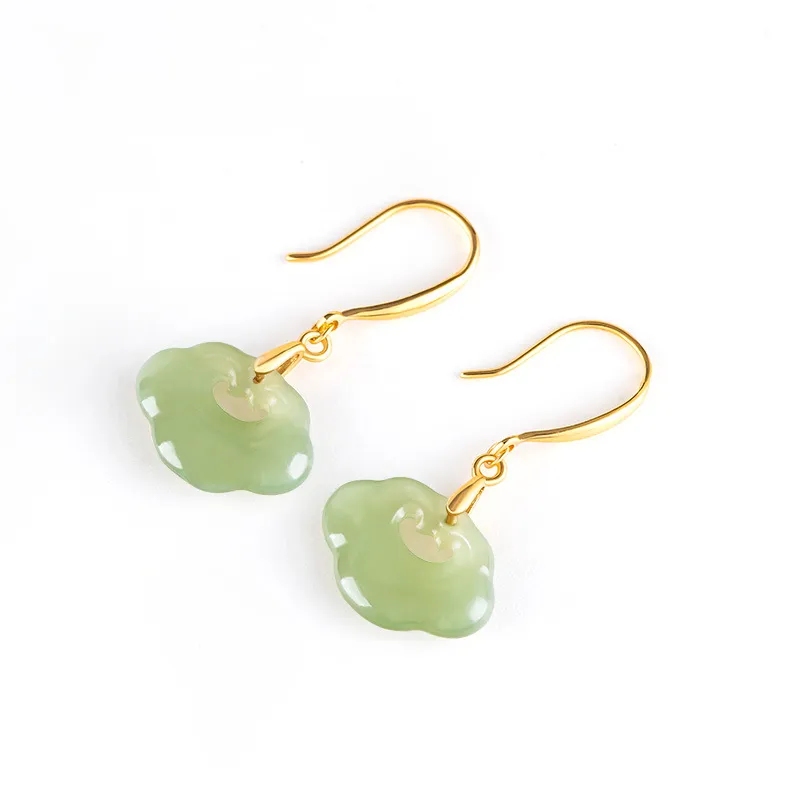 Jade Is Boundless Hetian Jade Earrings Jasper Women's-1