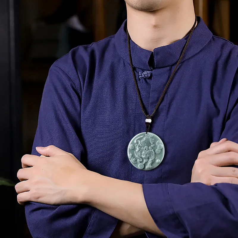 Jade Is Boundless Bean Type Jadeite Necklaces Unisex-4