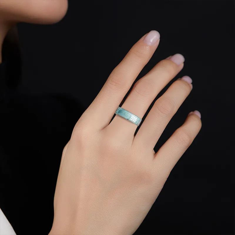 Jade Is Boundless Glutinous Jade Jadeite Rings Unisex-1