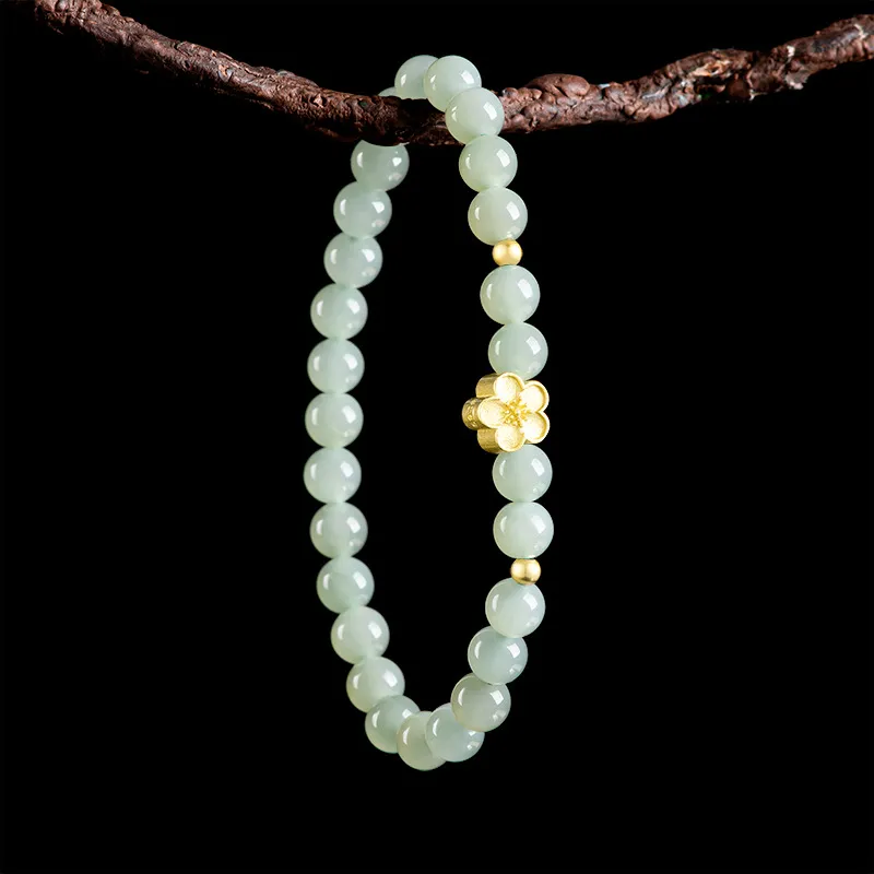 Jade Is Boundless Hetian Jade Bracelets Pale Greenish White Jade Women's-3