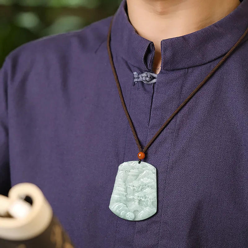 Jade Is Boundless Bean Type Jadeite Necklaces Unisex-4